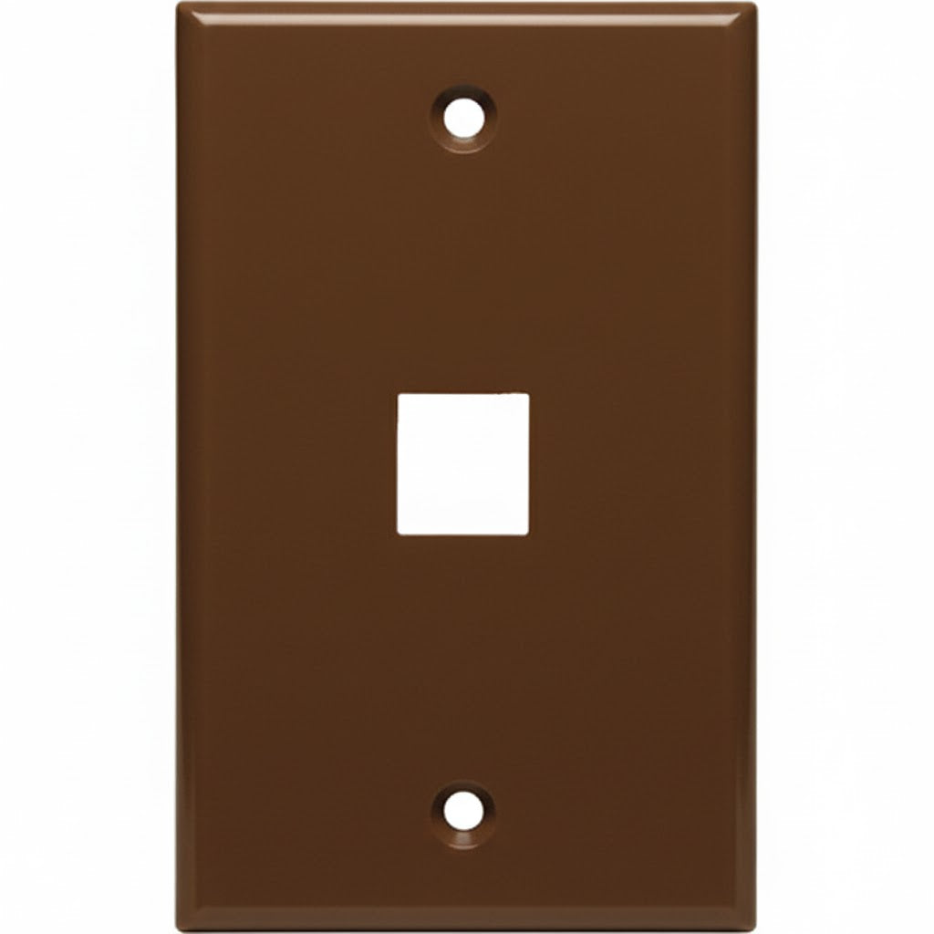 Datacomm Electronics 20-3001-BR | Keystone Plate, 1-Port Standard Size, Brown, UL