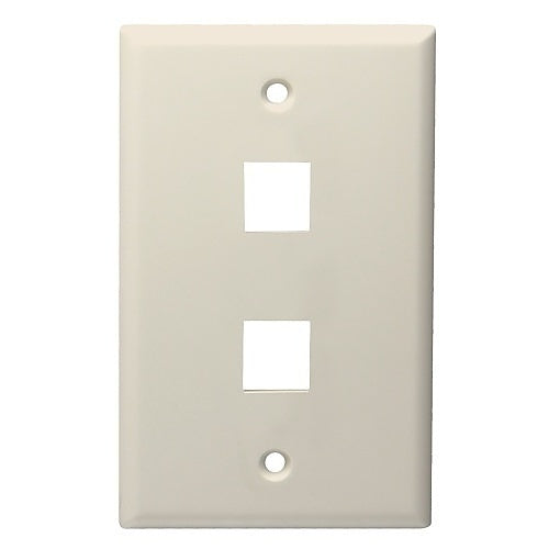 Datacomm Electronics 20-3012-LA | Keystone Plate, 2-Port Mid-Size, Lite Almond, UL