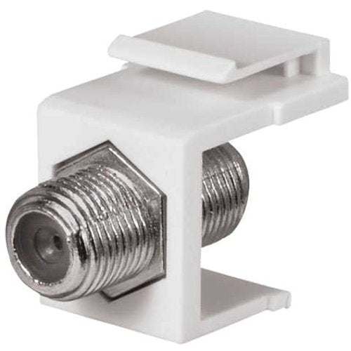 Datacomm Electronics 20-3102-WH | Keystone Jack with 1GHz F-Connector, Nickel Plated, White