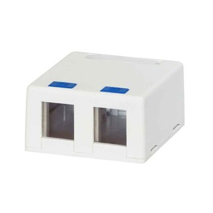Datacomm Electronics 20-5322 | 2 Port Surface Mount for Keystone Modules, White