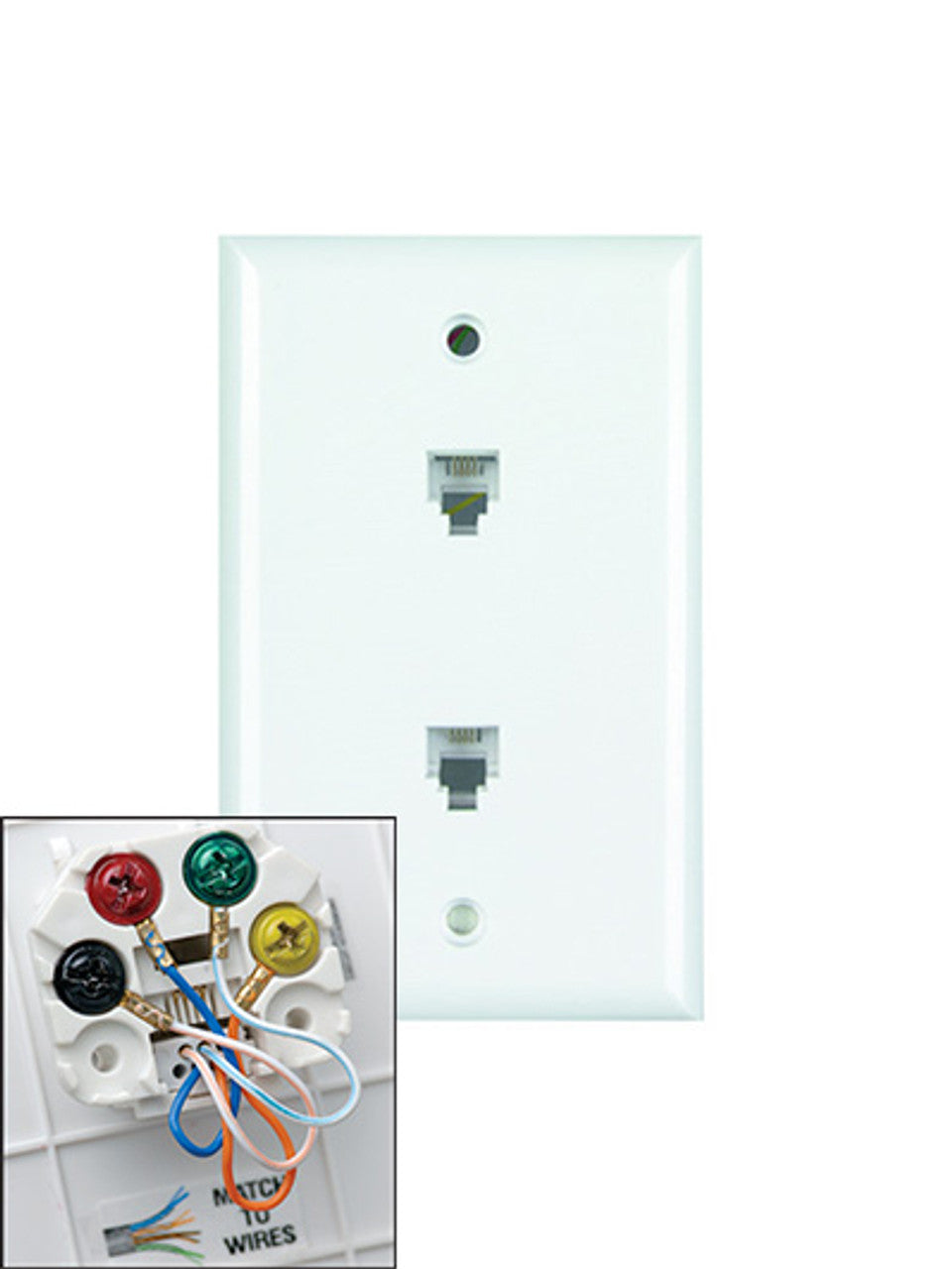 Datacomm Electronics 22-0035 | Color-Rite Dual Phone Plate, Standard Size, Lite Almond
