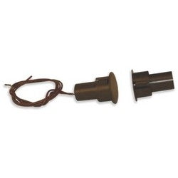 Detex Corporation MS-1039F | Door Magnetic Switch, Flush Mount, SPST, Anti-Tamper, White/Brown