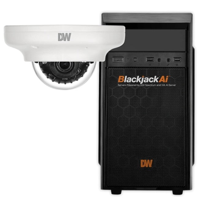 Digital Watchdog DW-MTAIV7KIT248 | Blackjack Ai Mid-Size Tower NVR, 24TB with 8 X 2.1MP/1080P Ultra Low-Profile Vandal Dome Camera, 2.8mm Fixed Lens