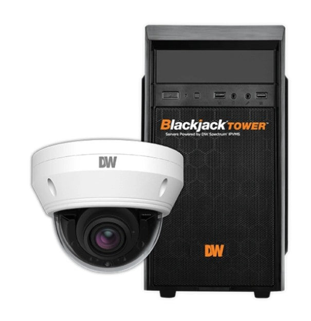 Digital Watchdog DW-MTDV9KIT616 | Blackjack Mid-Size Tower NVR, 6TB with 16 X 5MP Vandal Dome IP Camera, 2.8~12mm Lens