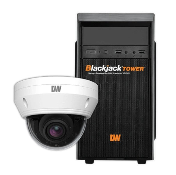 Digital Watchdog DW-MTDV9KIT98 | Blackjack Mid-Size Tower NVR, 9TB with 8 X 5MP Vandal Dome IP Camera, 2.8~12mm Lens