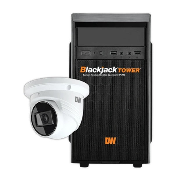 Digital Watchdog DW-MTFTKIT616 | Blackjack Mid-Size Tower NVR, 6TB with 16 X 5MP Turret IP Camera, 2.8mm Fixed Lens