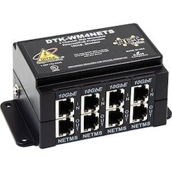 Ditek DTK-WM4NETS | 4 Channel Wall Mount Poe Ethernet Protector, 1U, Shielded Rj45 In/Out, 10Gbe