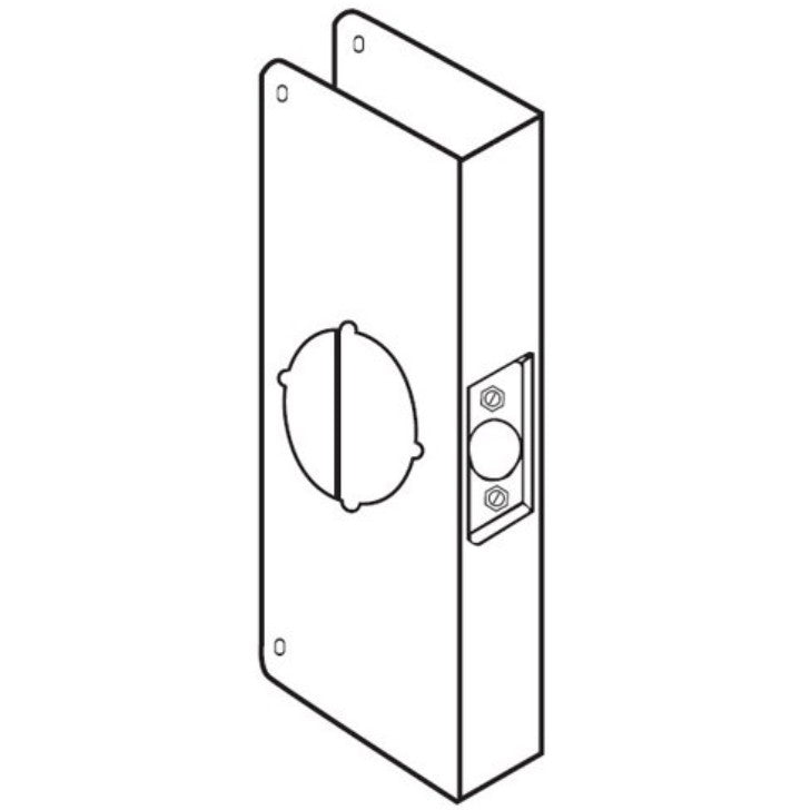 Don-Jo 12-PB-CW | Door Lock Wrap Around Plate, 4-1/4" Width x 12" Height, Polished Brass
