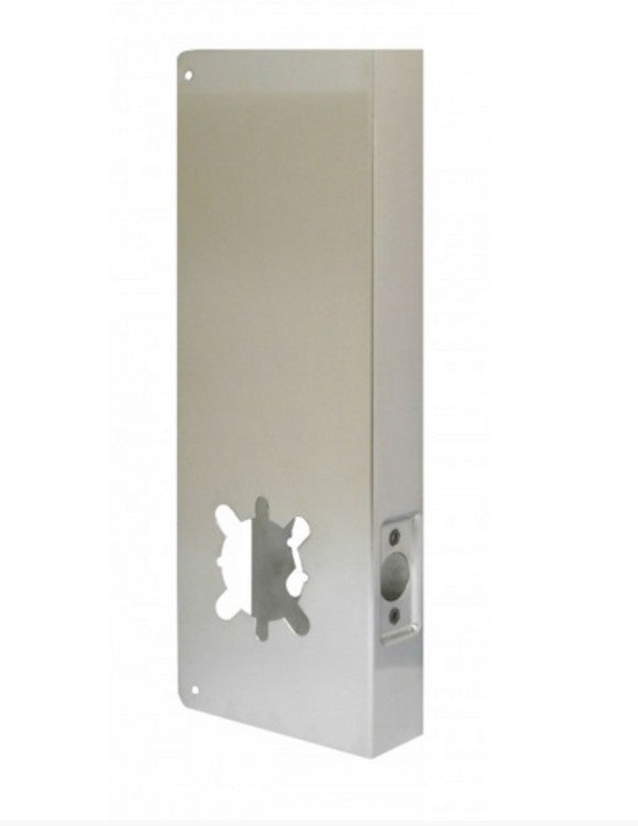 Don-Jo 14-S-2-CW | Door Lock Wrap Around Plate, Flat Front, 5" Width x 14" Height, Satin Stainless Steel
