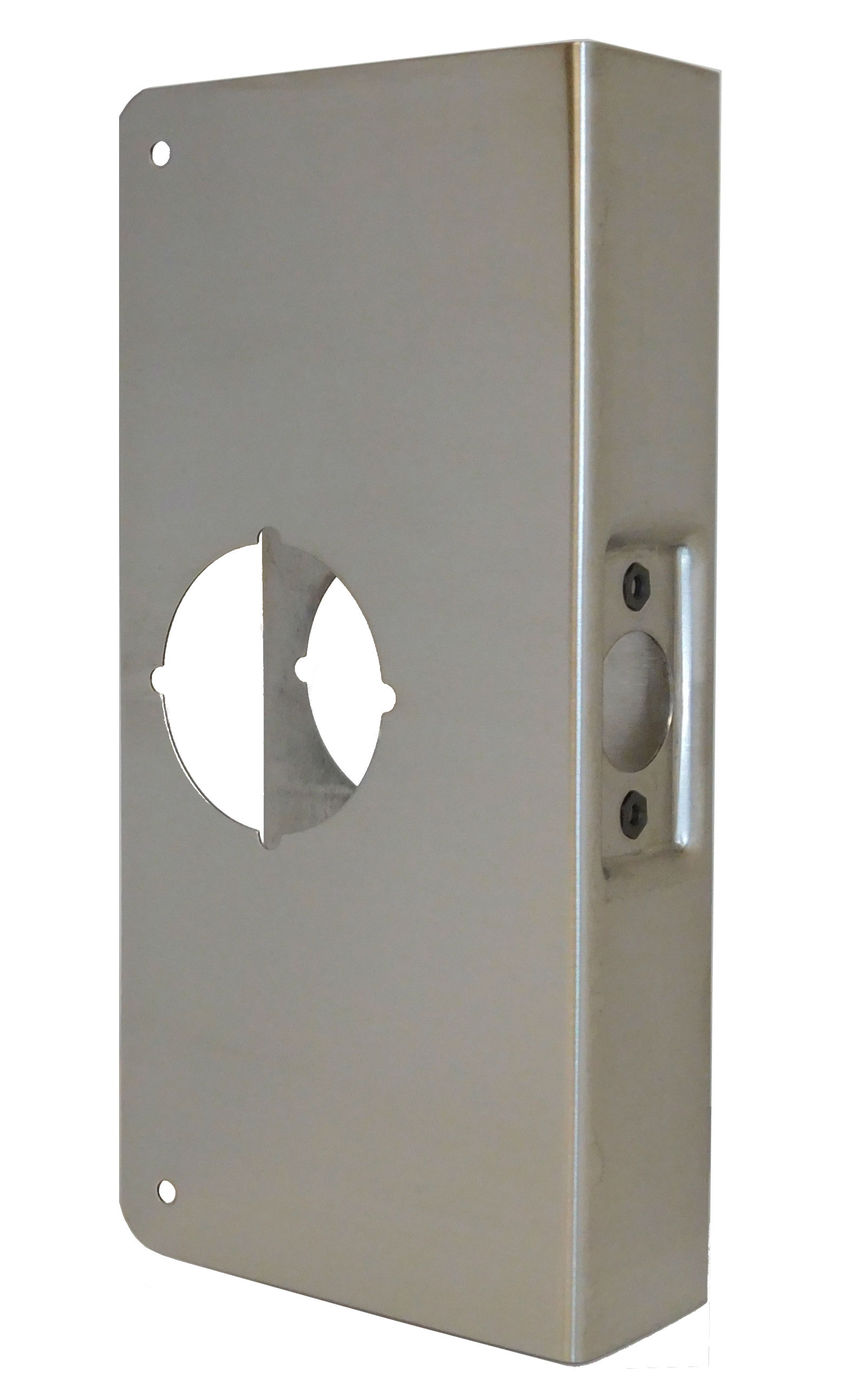 Don-Jo 4-S-2-CW | Door Lock Wrap Around Plate, 4-3/4" Width x 9" Height, Satin Stainless Steel