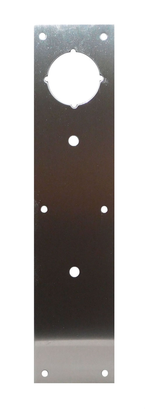 Don-Jo CFL-71-630 | Push Plate, 4" Width x 16" Height, With 2-1/8" Hole, Satin Stainless Steel