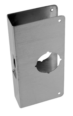 Don-Jo Manufacturing Inc 4-S-CW | Door Lock Wraparound Plate, US32D Satin Stainless Steel, 2-3/4 in. Backset