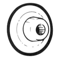 Don-Jo Mfg Inc 1407-630 | Wall Bumper Concave, 2-1/2" Diameter, 1" Projection, Wrought Stainless Steel