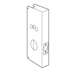 Don-Jo Mfg Inc 18-S-CW | Door Lock Wrap Around Plate, 5" x 15", 2-3/4" Backset, 1-3/4" Door, 22 Gauge, Stainless Steel, For Schlage Cobra Lock