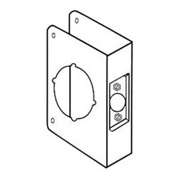 Don-Jo Mfg Inc 71-S-CW | Door Lock Wrap Around Plate, 4-1/4" x 4-1/2", 2-3/4" Backset, 1-3/8" Door, 2-1/8" Hole, 22 Gauge, Stainless Steel