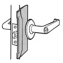 Don-Jo Mfg Inc BLP-207-BP | Latch Protector, 3-1/4" x 7", 12 Gauge Steel, Brass Plated, For Key-In-Lever Lock