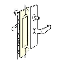 Don-Jo Mfg Inc PULP-211-DU | Latch Protector, 3.5" x 11-3/4", 8.75" Cutout, 12 Gauge Steel, Duro Coated, With Solid Steel Pin, For Outswinging Door