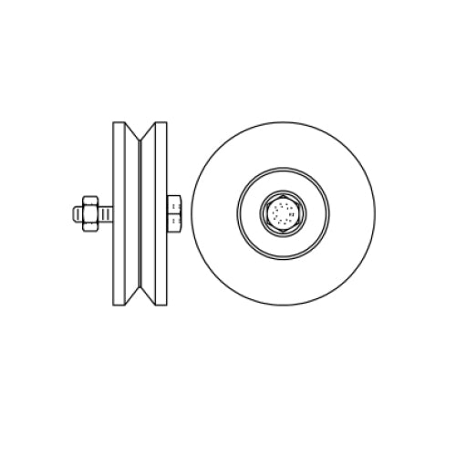 Door King 1201-000 | 6" Steel V Wheel With Bearings