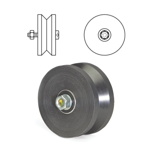 Door King 1201-006 | 4" Uhmw V-Wheel With Bearings