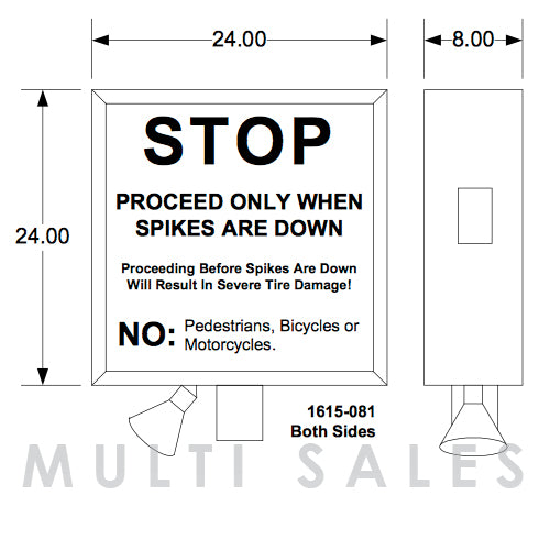 Door King 1615-081 | Warning Sign With Elect. Cell - Use With Auto-Spikes