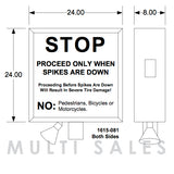 Door King 1615-081 | Warning Sign With Elect. Cell - Use With Auto-Spikes