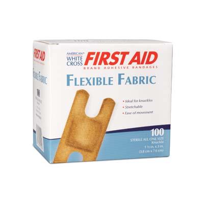 Dukal LLC 1602033 | American White Cross Flexible Fabric Adhesive Knuckle Bandages 1-1/2" X 3", 100/Box