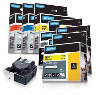 Dymo Corporation 18432 | Rhino Yellow Vinyl Tape - 12mm, Black Text