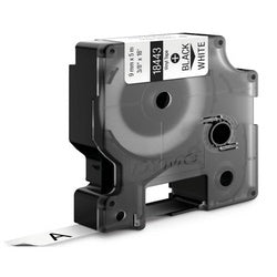 Dymo Corporation 18443 | Rhino 3/8" White Vinyl (Black Print)