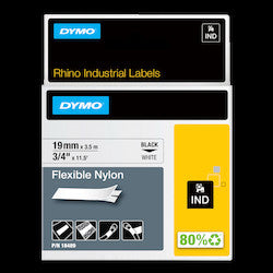 Dymo Corporation 18489 | Rhino Tape Nylon flexible 19mm/0.75 inch, White