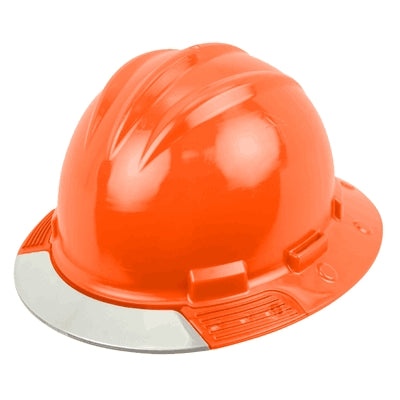 E.d. Bullard Company AVHORC | AboveView Full Brim Hard Hat with Ratchet Suspension, Clear Visor, Hi Vis Orange