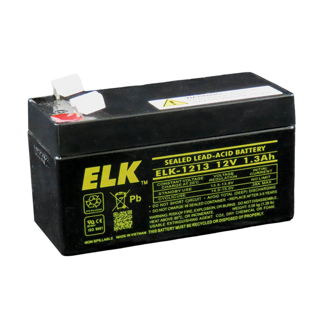 ELK Products Inc. 1213 | Sealed Lead Acid Battery, 12 V 1.3Ah