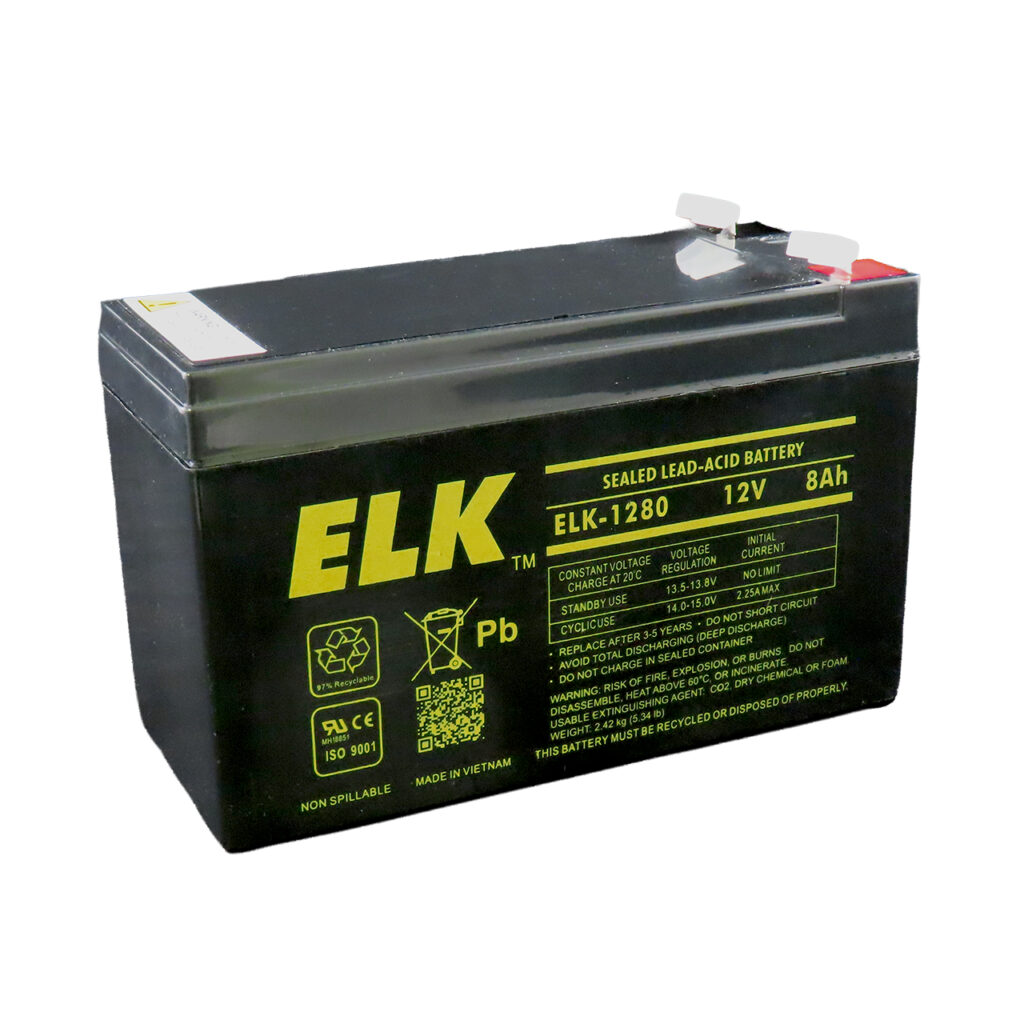 ELK Products Inc. 1280 | Sealed Lead Acid Battery, 12 V 8Ah