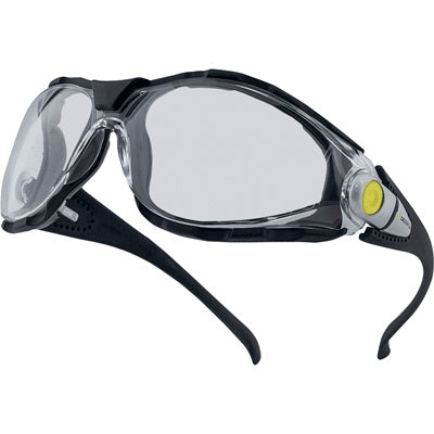 ERB Industries PACAYLVIN | Delta Plus PACAYA LYVIZ Safety Glasses, Black Frame, Clear Polycarbonate Anti-Fog Lens