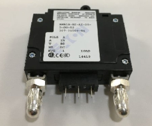 Eaton Power Quality 307-01500-01 | Circuit Breaker, Bullet, 15 Amp, 3 Pin, Black Handle