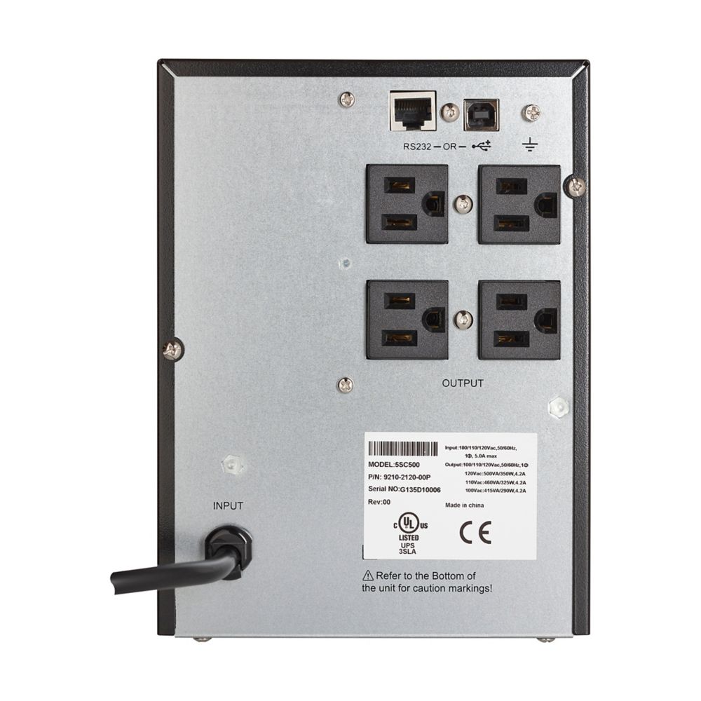 Eaton Power Quality 5SC500 | 5Sc UPS, 500 Va, 350 W, 5-15P Input, Outputs, (4) 5-15R