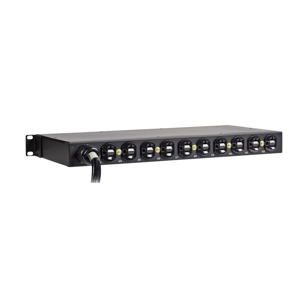 Eaton Power Quality EMIT02-10 | Metered Input Rack PDU, 1U, L5-20P Input, 1.92 KW Max, 120V, 16A, 10 Ft Cord, Single-Phase, Outlets, (12) 5-20R