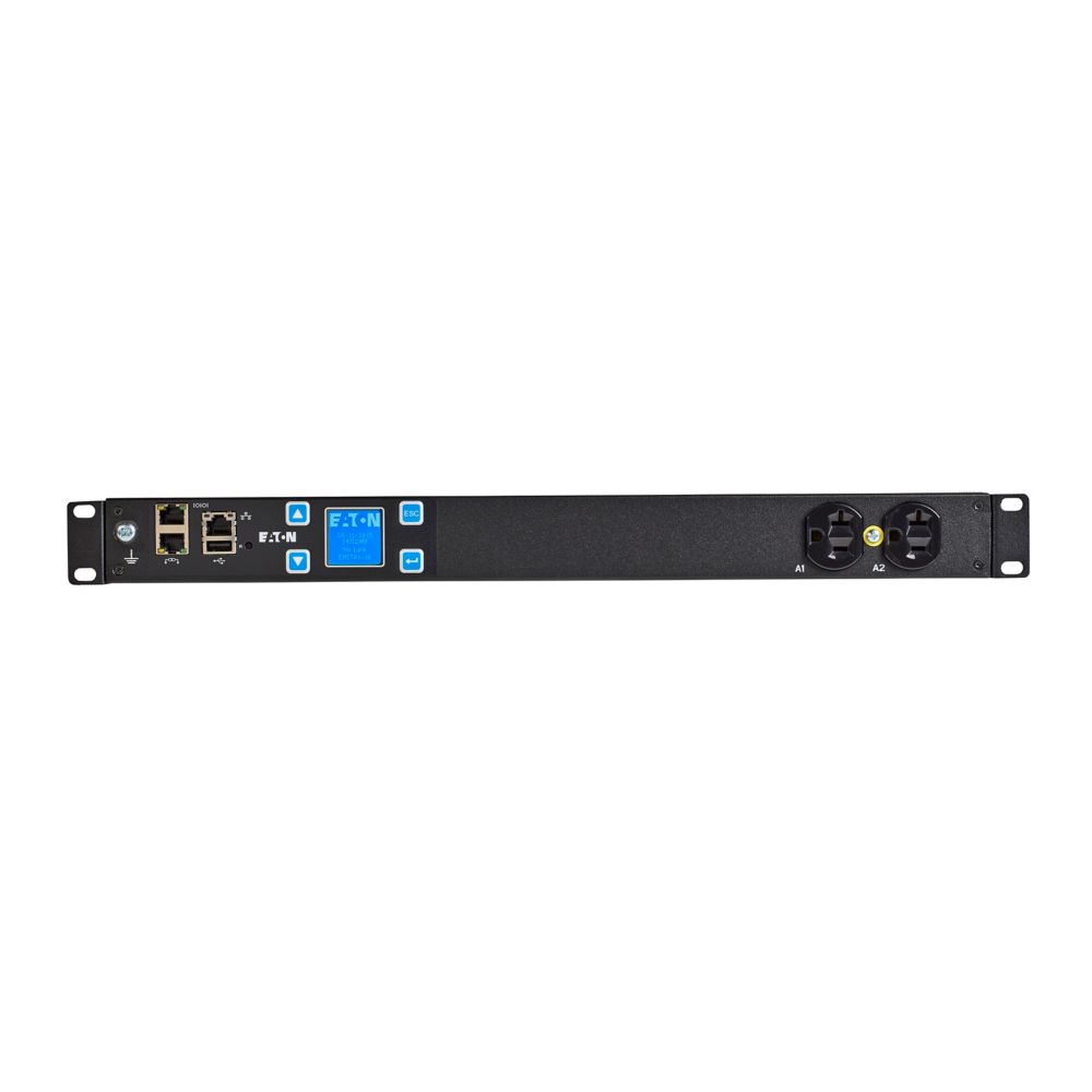 Eaton Power Quality EMIT02-10 | Metered Input Rack PDU, 1U, L5-20P Input, 1.92 KW Max, 120V, 16A, 10 Ft Cord, Single-Phase, Outlets, (12) 5-20R