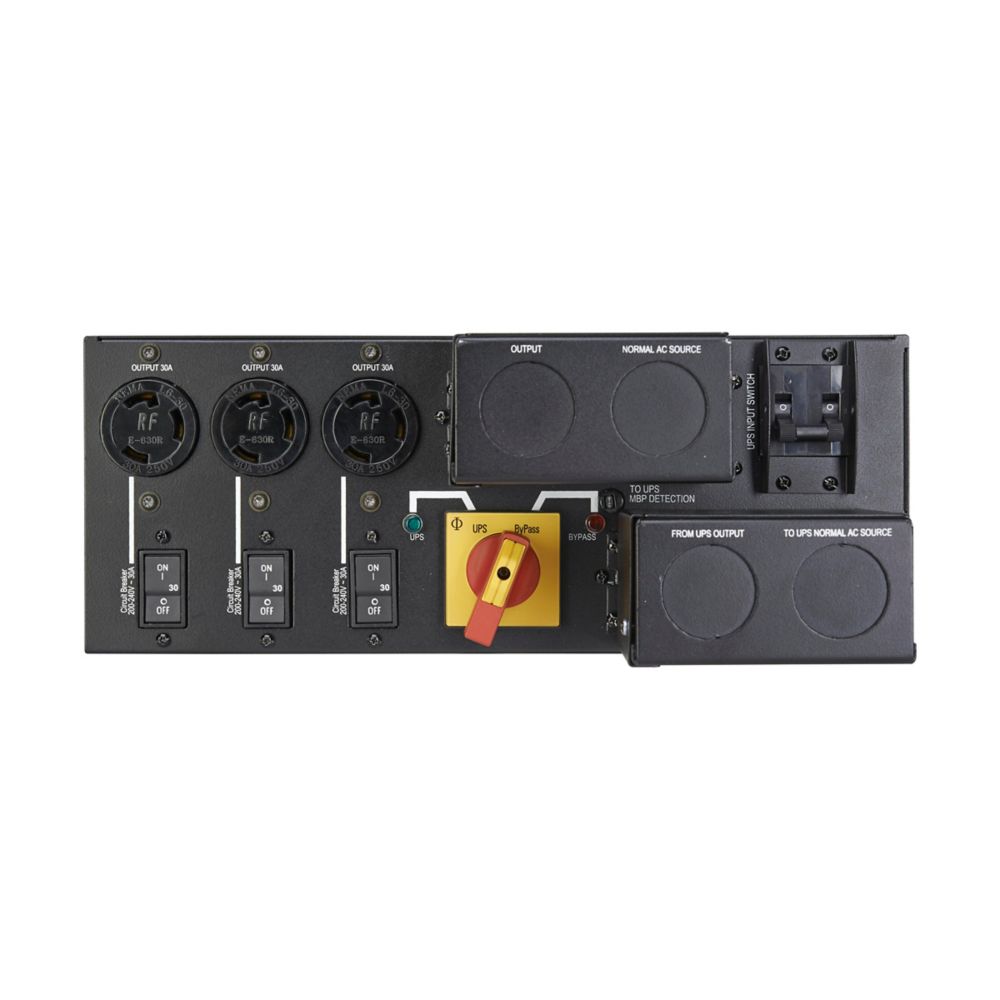 Eaton Power Quality MBP11K208 | Maintenance Bypass, 3U, Hardwired input, Outputs: (3) L6-30R, Hardwired
