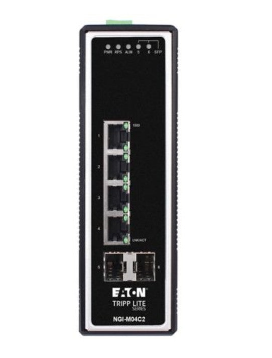 Eaton Power Quality NGI-M04C2 | 4-Port Managed Industrial Gigabit Ethernet Switch, DIN Mount