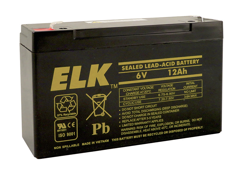 Elk Products Inc. ELK-061-20 | Sealed Lead Acid Battery, 6 V 12Ah
