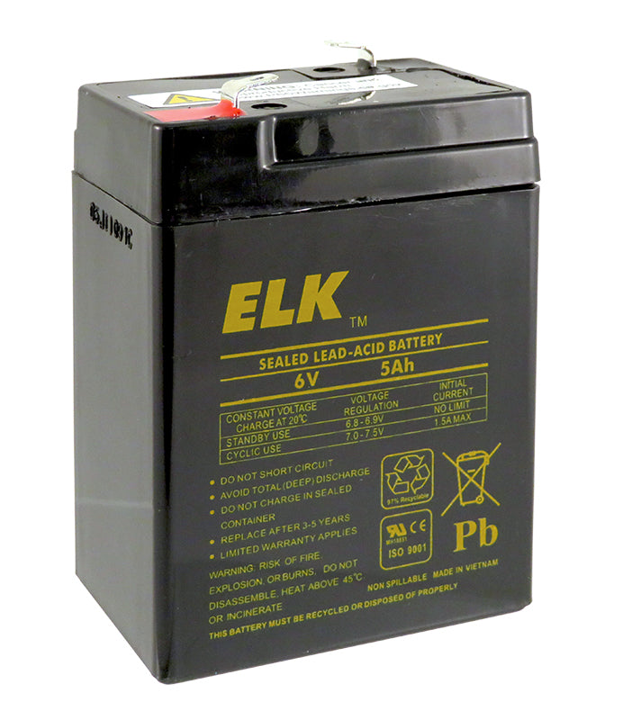 Elk Products Inc. ELK-065-0 | Sealed Lead Acid Battery, 6 V 5Ah