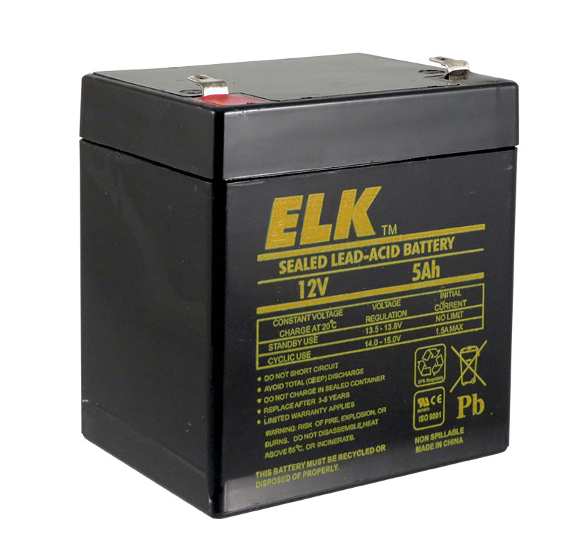 Elk Products Inc. ELK-1250 | Sealed Lead Acid Battery, 12 V 5Ah