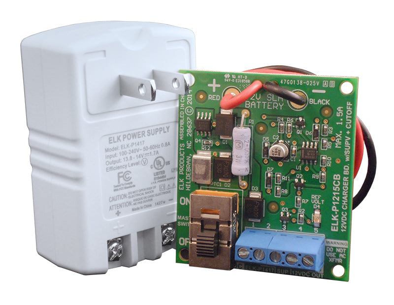 Elk Products Inc. ELKP1215 | 12VDC Power Supply / Battery Charger, 1.5A