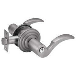 Emtek Products Inc 5100 C PVD LH | Door Lever Set, Regular Rosette Style, Cortina, Key-In-Knob, Left Hand, Pvd, Includes Rosette, Latch/Strike Plate