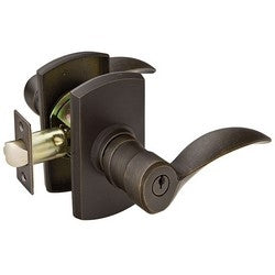 Emtek Products Inc 5114 D MB | Door Lever Set, Durango Key-In-Lever, #4 Rosette Style, Medium Bronze
