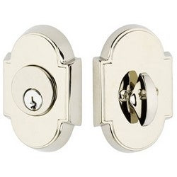 Emtek Products Inc 8466 US15 | Door Deadbolt, Single Cylinder, #8 Style, Schlage C Keyway, Brass, Satin Nickel