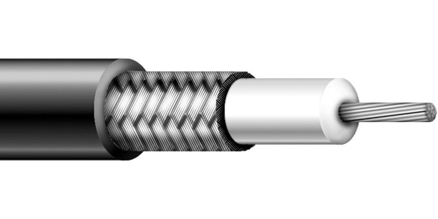 Encore Wire C1176A.41.01 | Coaxial Cable, Coaxial, Coaxial, RG 213/U, Copper, 13 AWG, Polypropylene, Black, PVC, 1000 ft Bare Copper