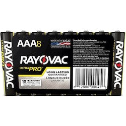 Energizer Battery Inc ALAAA-8J | Rayovac Industrial AAA Alkaline Batteries, Pack of 8