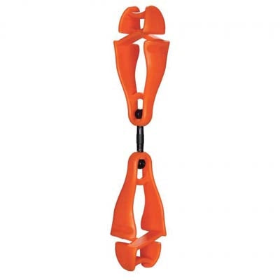 Ergodyne 19418 | Squids 3420 Swiveling Glove Clip Holder Dual Clips, Orange
