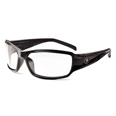 Ergodyne 51000 | Skullerz Thor Safety Sunglasses, Black Frame, Clear Hardcoat Lens